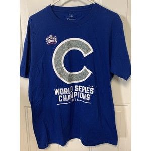 Fanatics Blue T-Shirt Chicago Cubs 2016 World Series Champions Size L